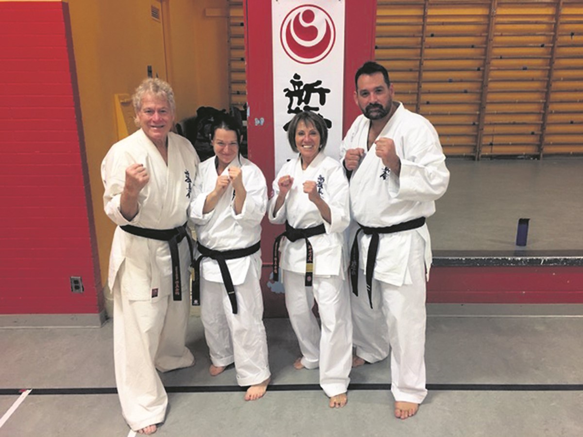 De gauche à droite : Shihan André Gilbert, Sempei Marie-Eve Frappier, Shihan France Carrier et Sempei Steve Morin
