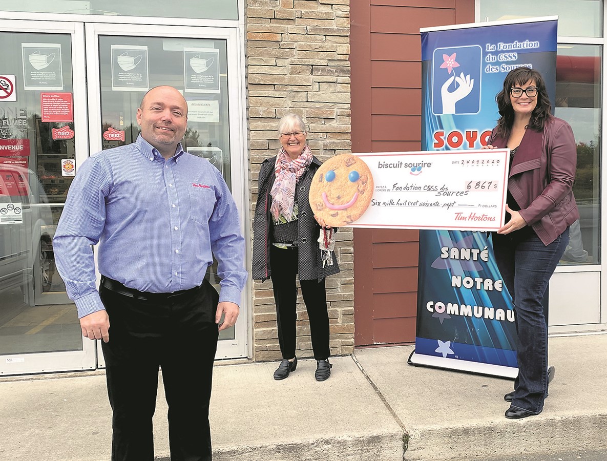 Le Tim Hortons d’Asbestos remet 6867 $ à la fondation de CSSS des Sources