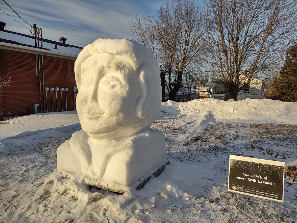 Des artistes et familles de Val-des-Sources se sculptent un peu de bonheur hivernal