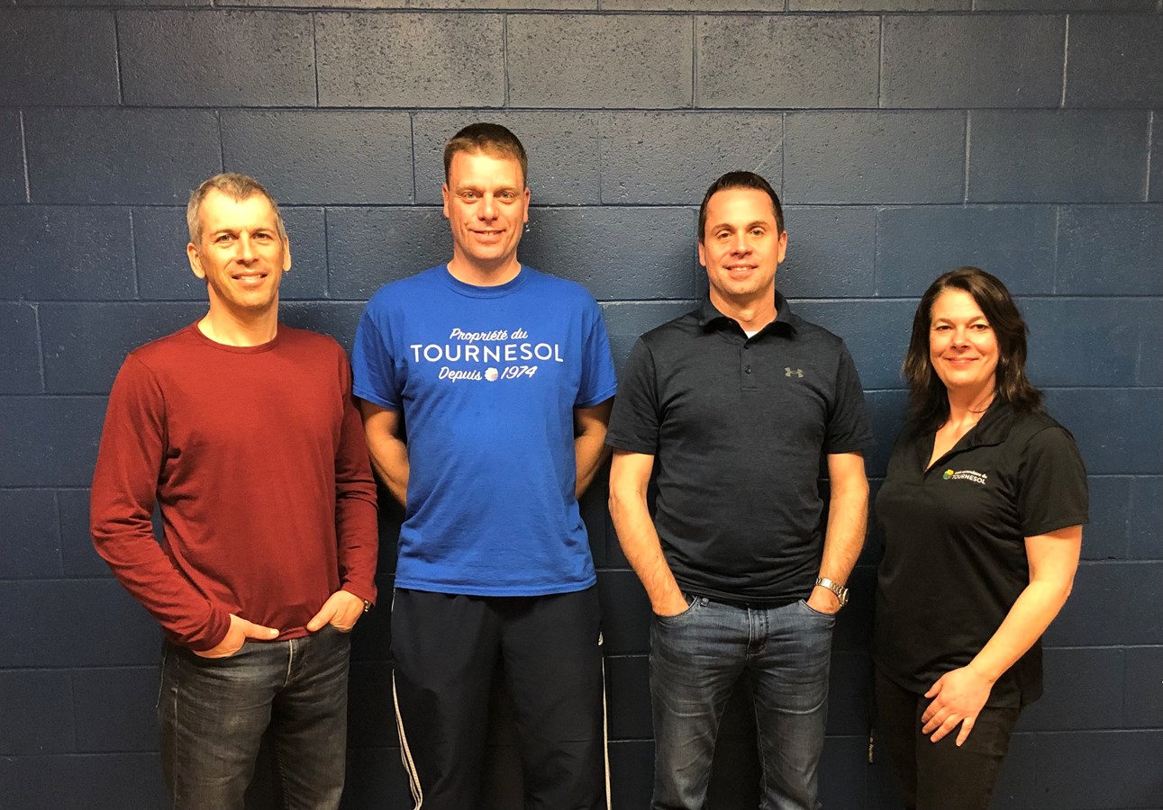 Les membres du comité organisateur : Luc Piché, Christophe Maes, Mathieu Viens et Caroline Fortin.