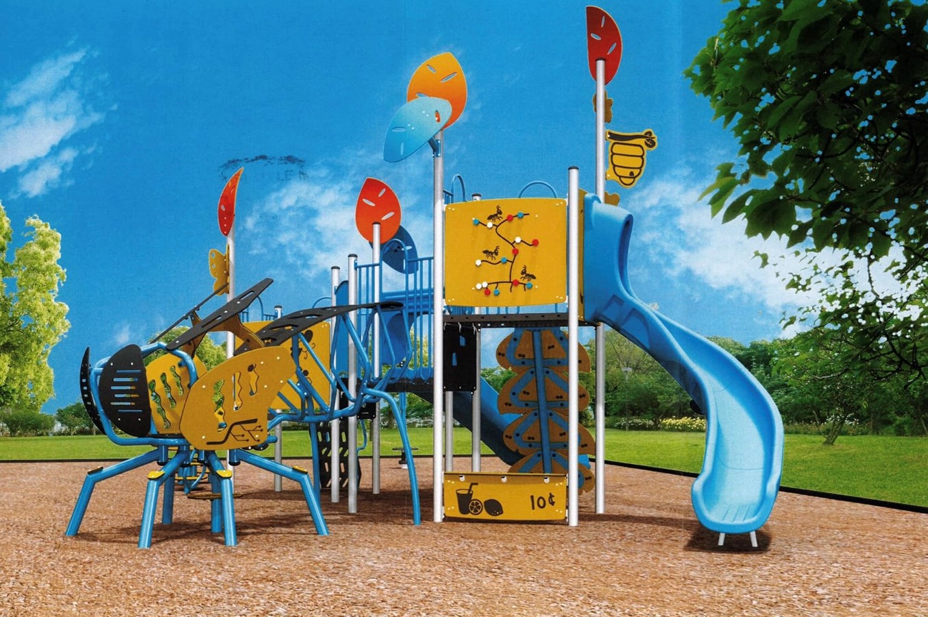 Des modules de jeux similaires seront installés au parc des Pionniers de Saint-François-Xavier-de-Brompton