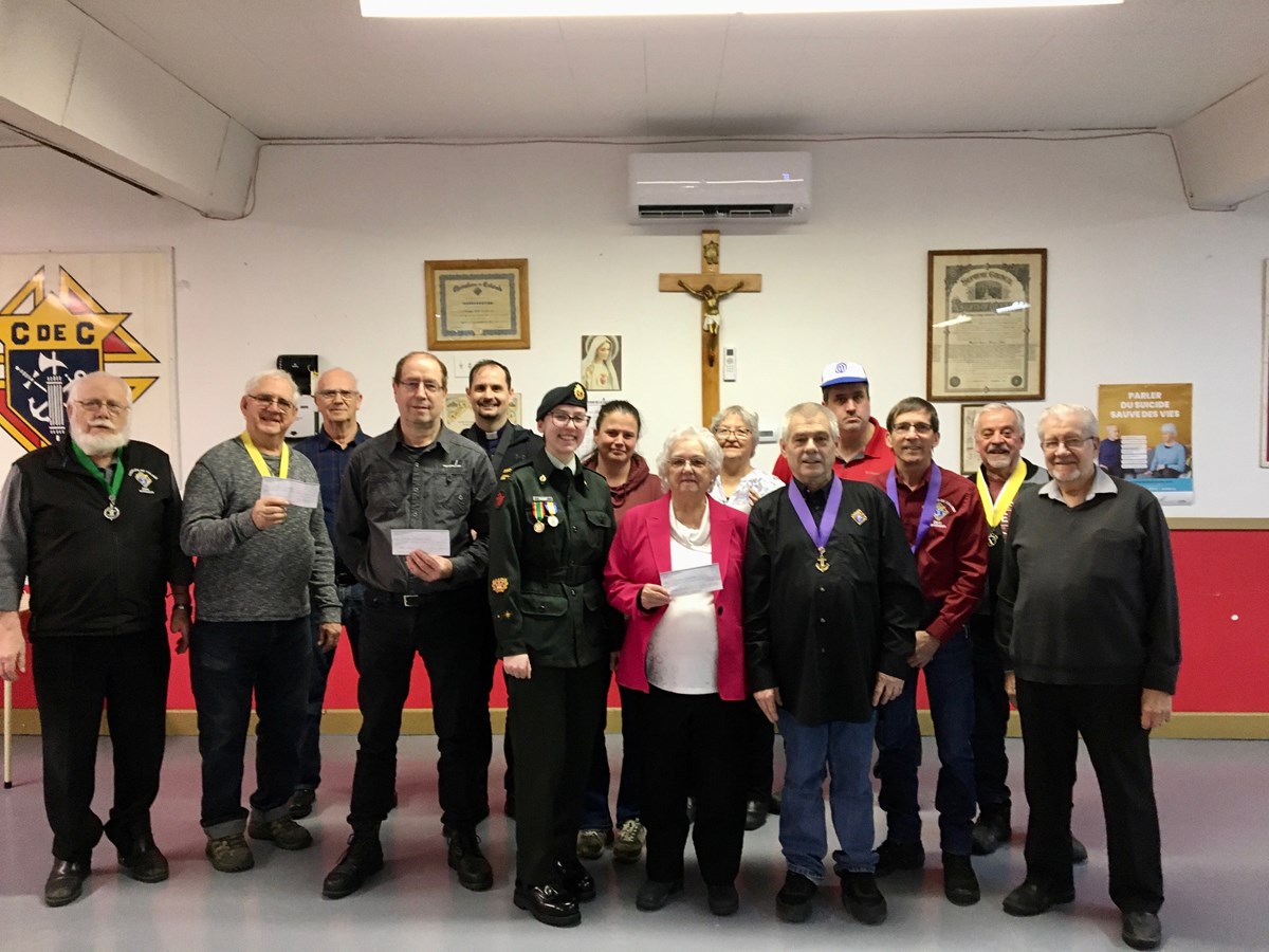 Divers organismes de la région ont reçu des chèques provenant des Chevaliers de Colomb de Windsor.