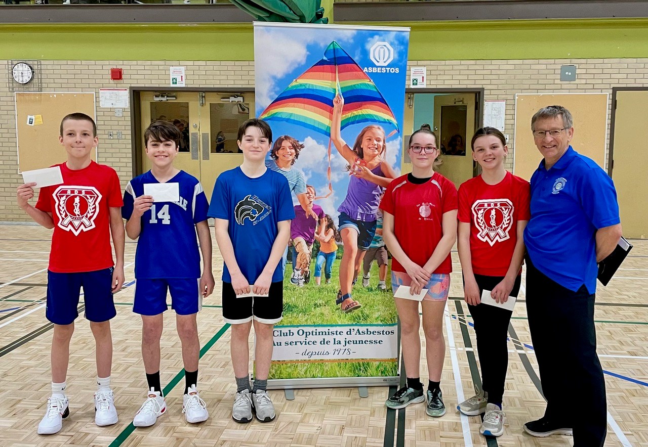 Les gagnants du concours Trois étoiles basketball du Club optimiste d’Asbestos