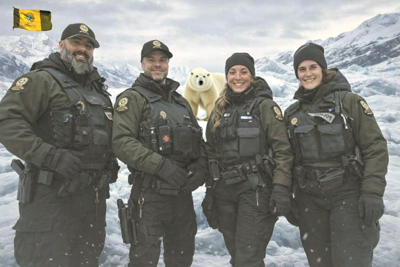 L’équipe du sergent Marc-André Charest du Val-Saint-François a participé au Défi de l’ours polaire, qui consistait à amasser des fonds en plongeant dans l’eau froide d’une piscine à Drummondville.
