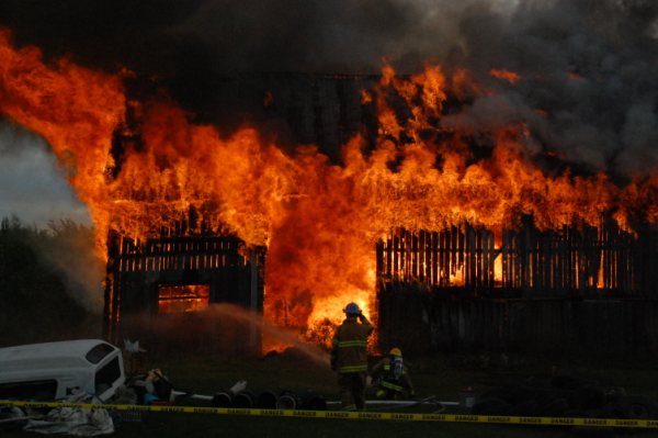 Pratique d'incendie à Saint-François-Xavier-de-Brompton