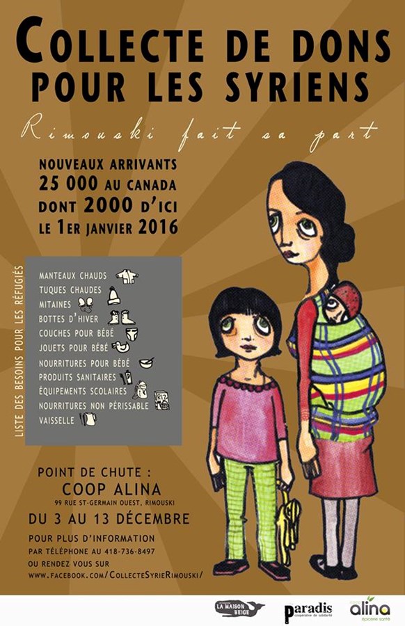 Collecte de dons pour les réfugiés syriens