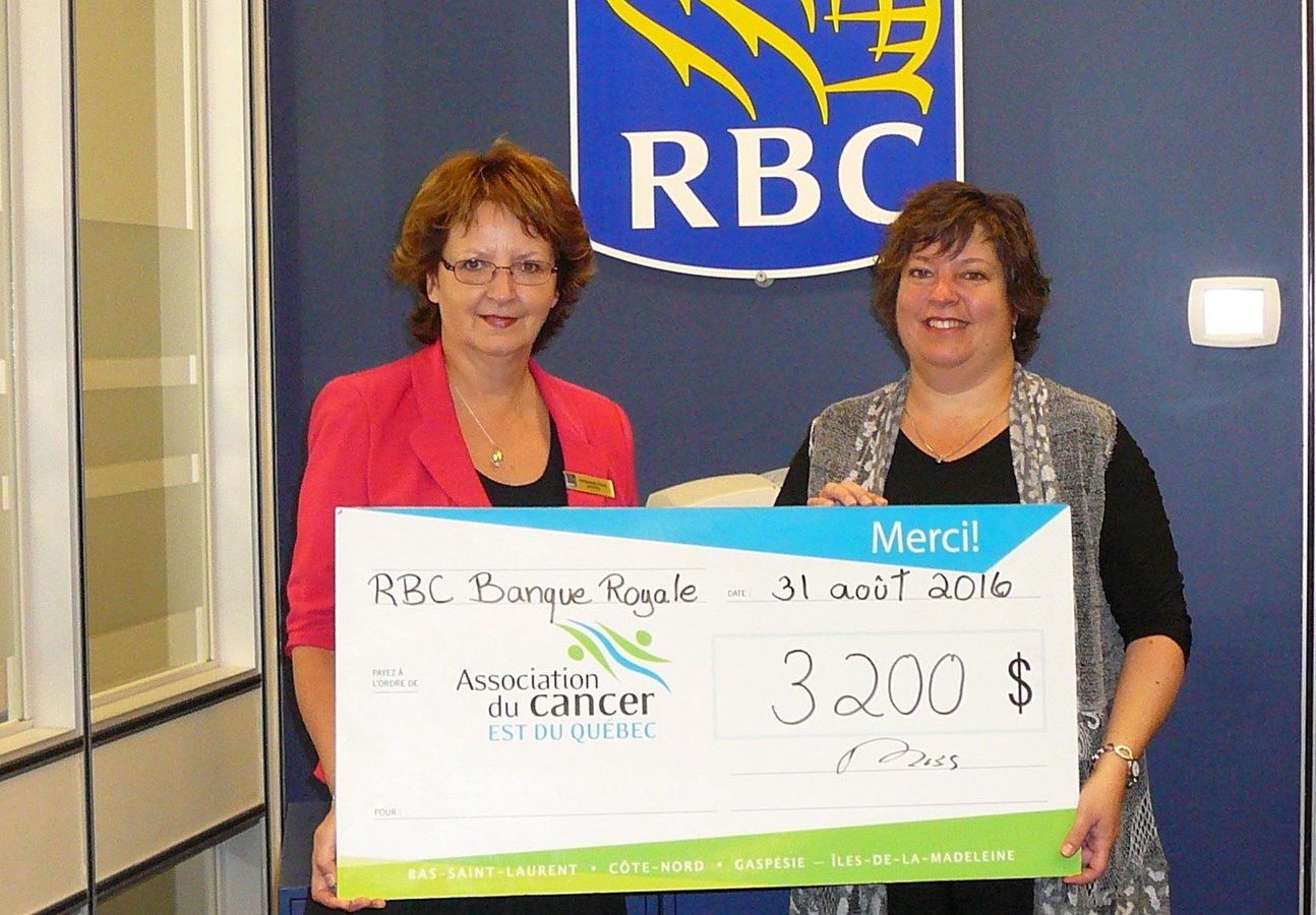 La Banque Royale de Rimouski réitère son appui à l’Association du cancer de l’Est du Québec