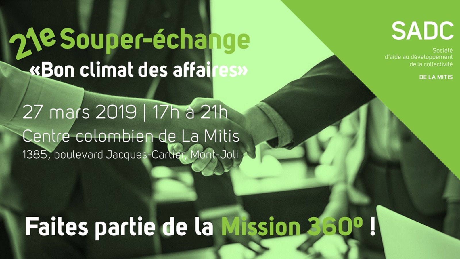 Le retour du Souper-échange «Bon climat des affaires» 