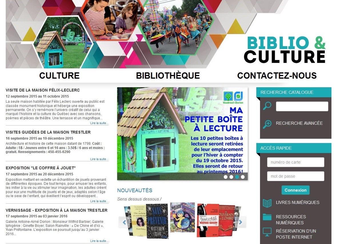 Bibliothèque municipale de Vaudreuil-Dorion : le nouveau catalogue maintenant en ligne!