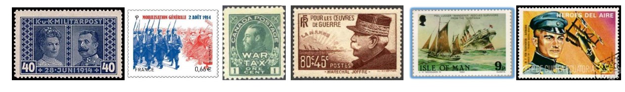 La Première Guerre mondiale illustrée par les timbres