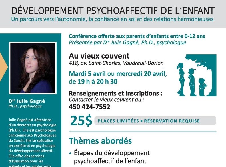 Une conférence sur le développement psychoéducatif de l'enfant