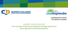 Le Défi OSEntreprendre de Vaudreuil-Soulanges dévoile ses lauréats locaux