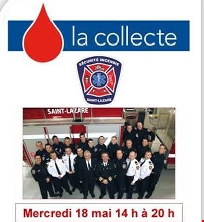 Collecte de sang des pompiers à Saint-Lazare