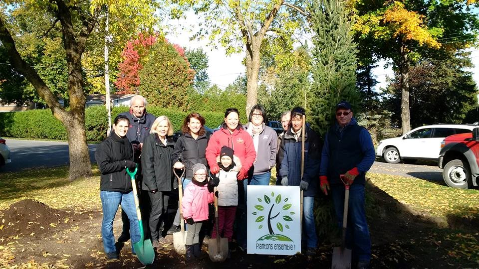 La députée Lucie Charlebois plante des arbres