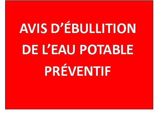 Ville de Ile-Perrot, avis d'ébullition préventif