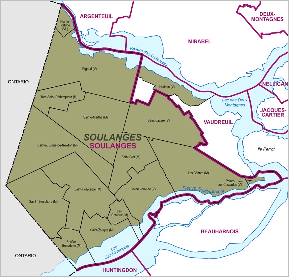 Carte électorale: Hudson passe dans Soulanges