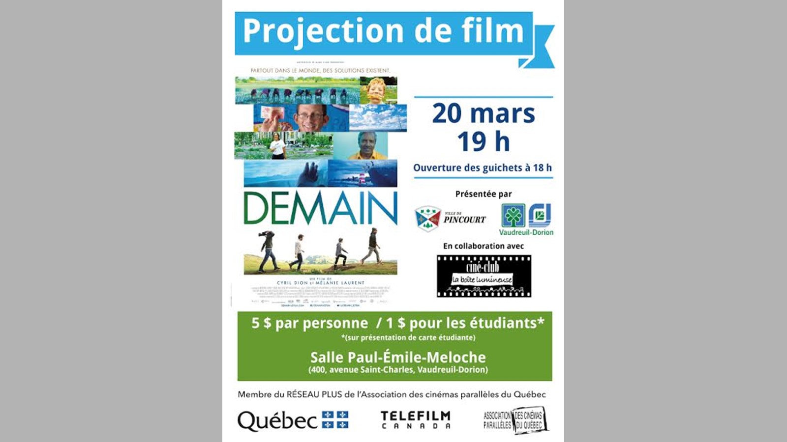Vaudreuil-Dorion et Pincourt s'unissent le temps d'une projection