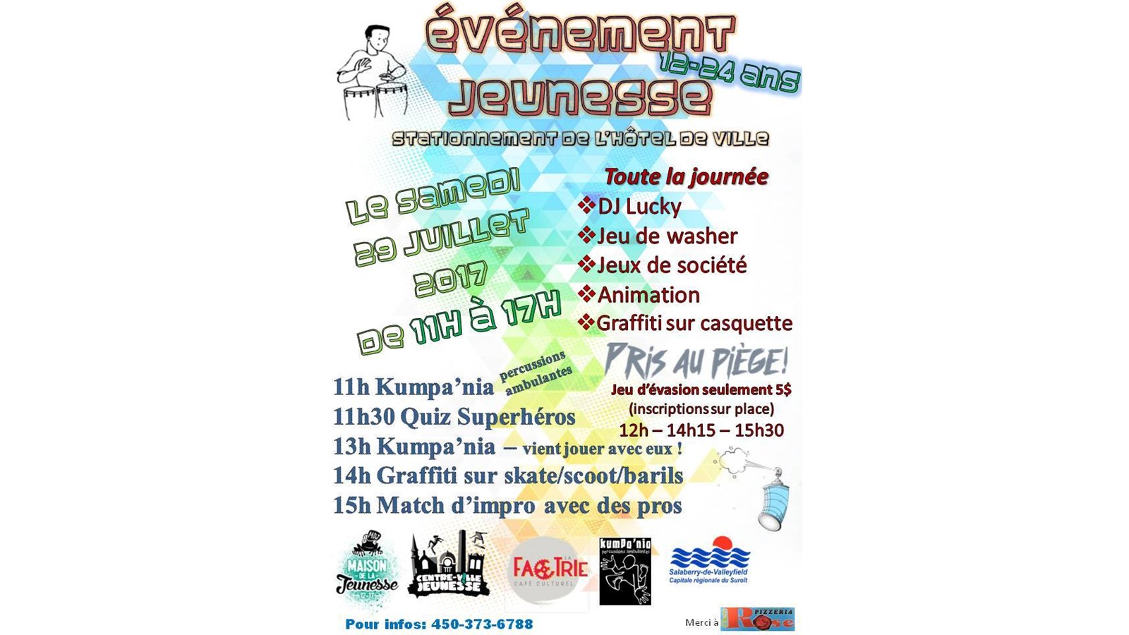 Le 29 juillet, c'est l'événement jeunesse à Salaberry-de-Valleyfield