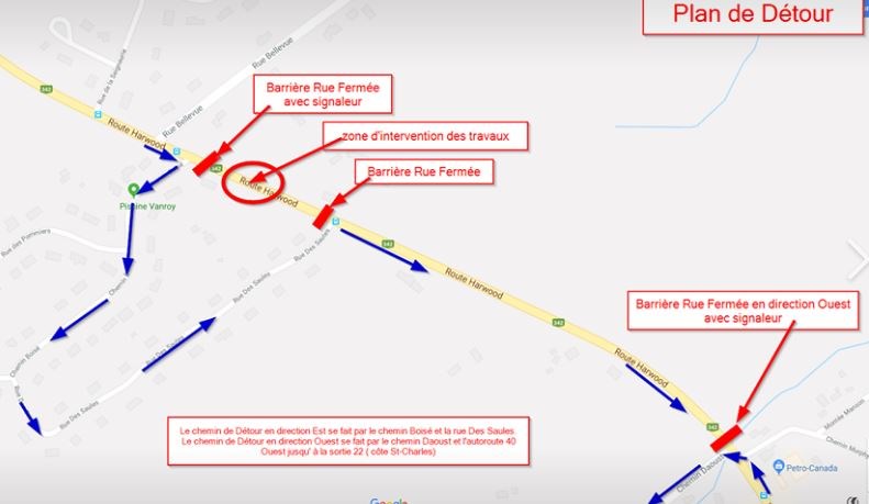 Fermeture complète de la route 342 dans Vaudreuil-Dorion