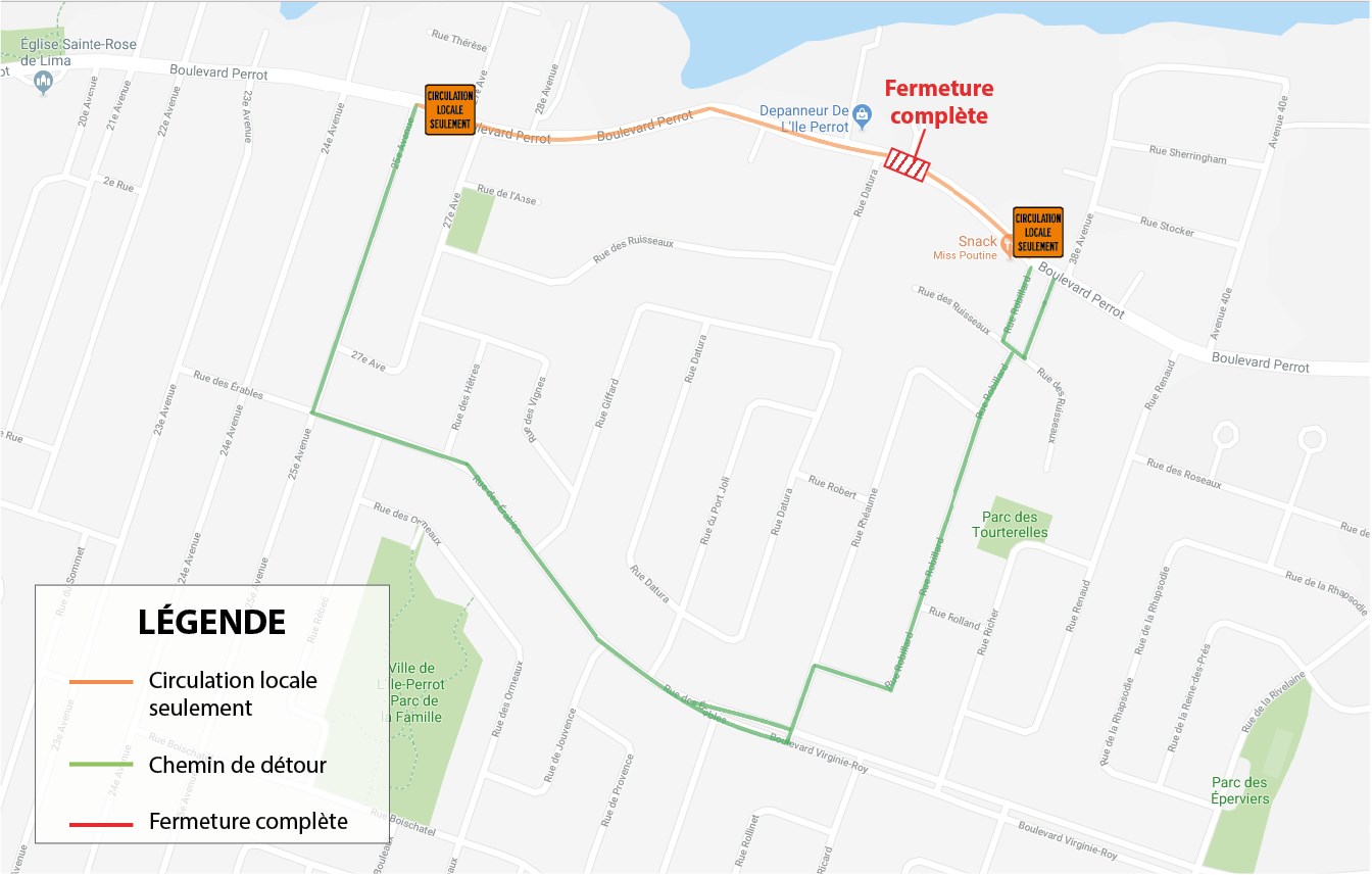 Détour à prévoir à L'Île-Perrot et Notre-Dame-de-L'île-Perrot