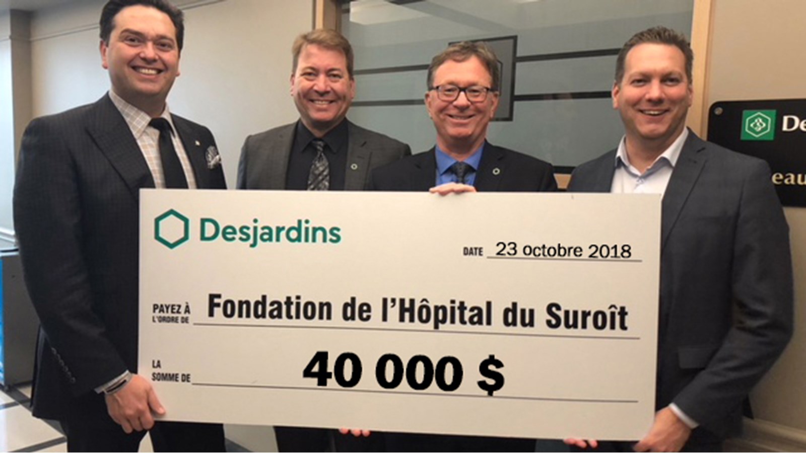 Don majeur des Caisses Desjardins à la Fondation de l’Hôpital du Suroît