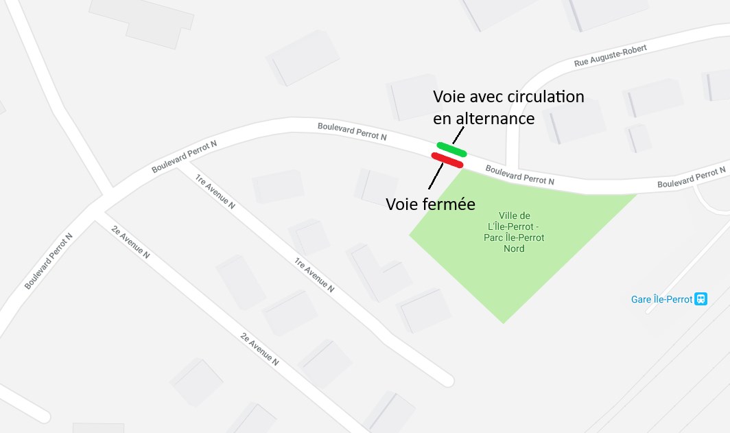 Entrave à prévoir sur le boulevard Perrot Nord