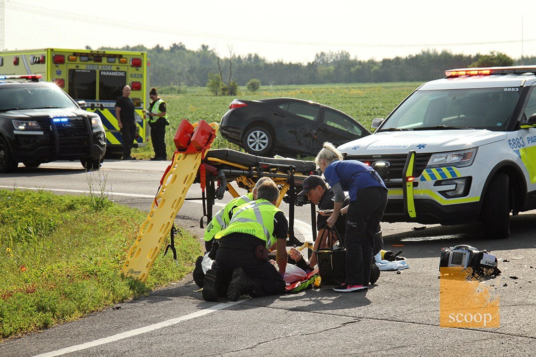 Collision à Saint-Clet : deux personnes sont transportées à l'hôpital