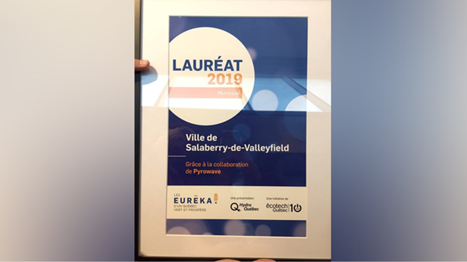 La Ville de Salaberry-de-Valleyfield met la main sur un prix grâce au savoir-faire de Pyrowave
