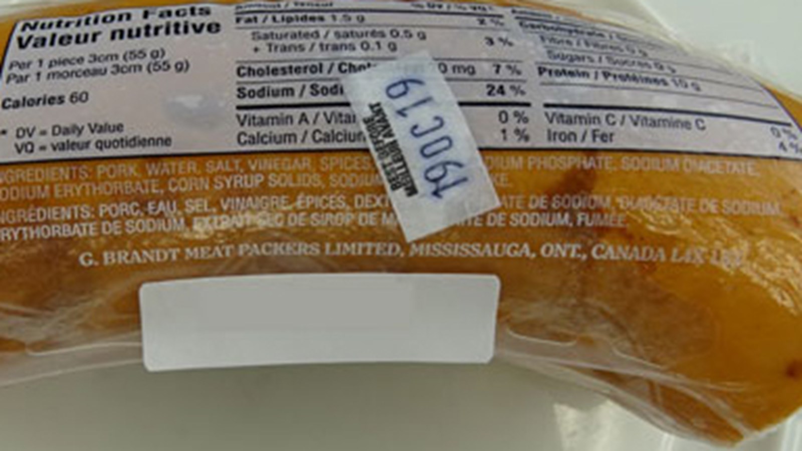 Rappel de Saucisson Kolbassa extra maigre de marque Brandt