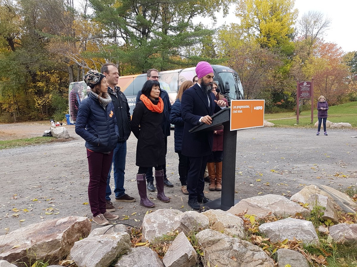 Jagmeet Singh s'arrête à Hudson