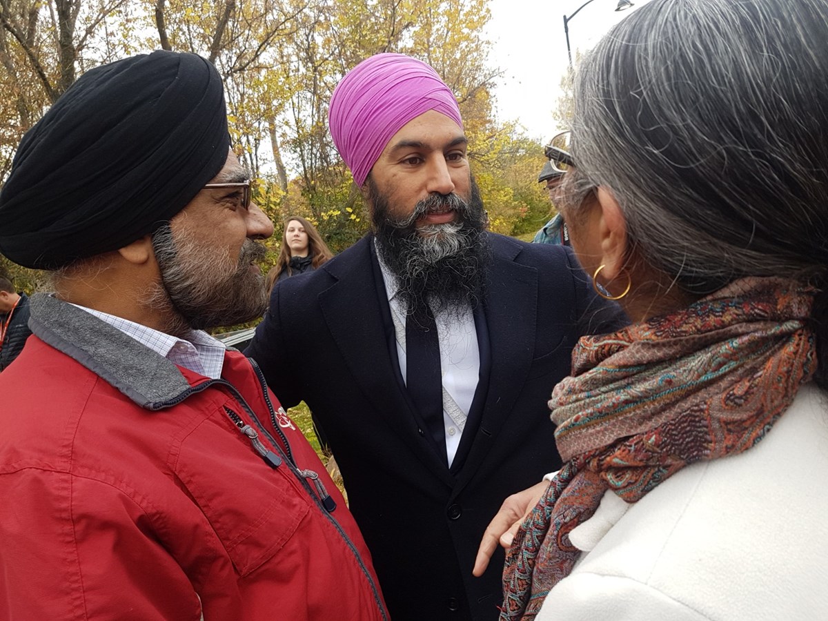 Pour sa dernière visite au Québec, Jagmeet Singh a voulu rappeler aux électeurs l'importance de voter en fonction de leurs convictions.