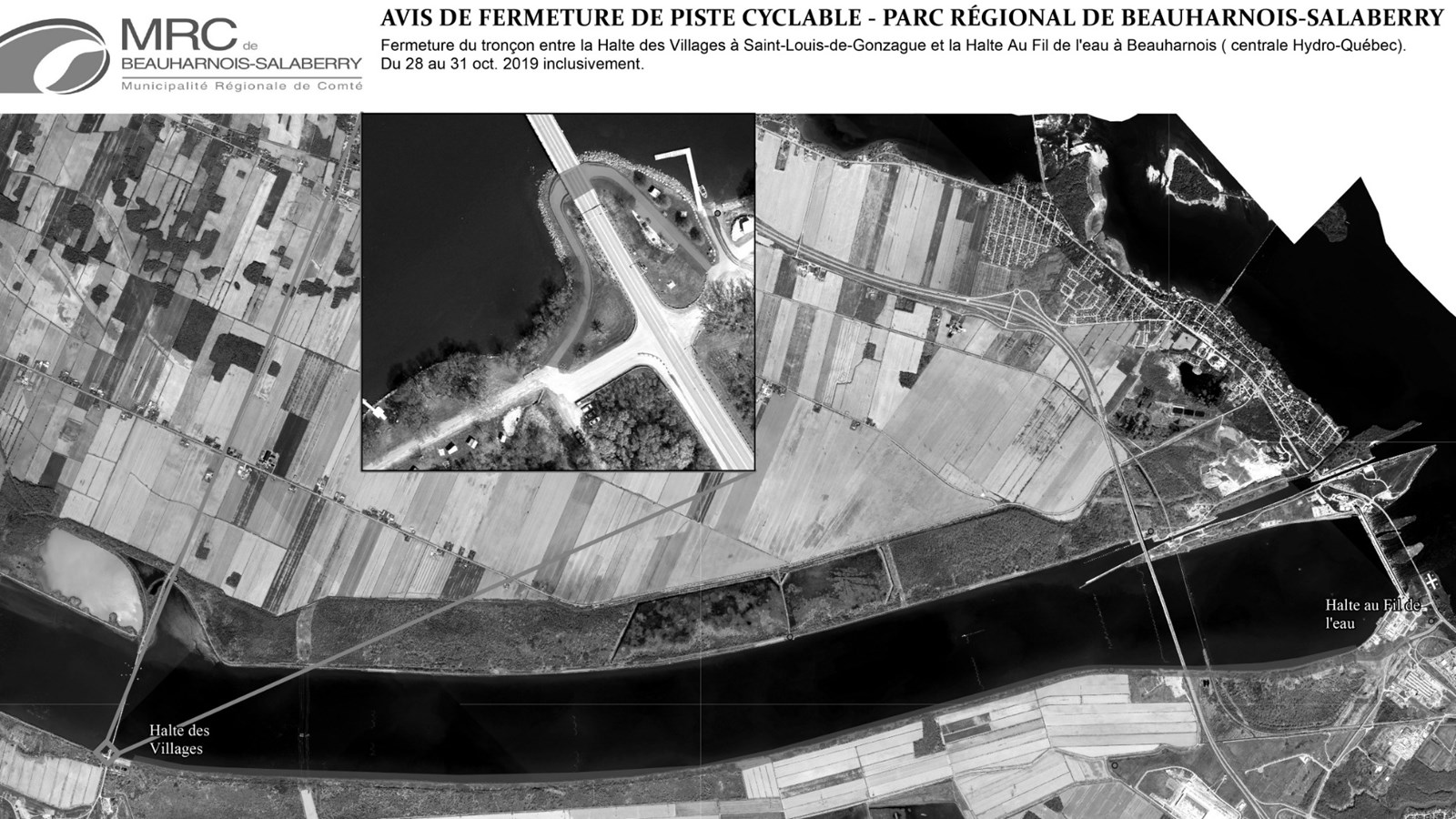 Un tronçon de 13 km du parc régional de Beauharnois-Salaberry sera fermé cette semaine en raison de travaux effectués par Hydro-Québec.
