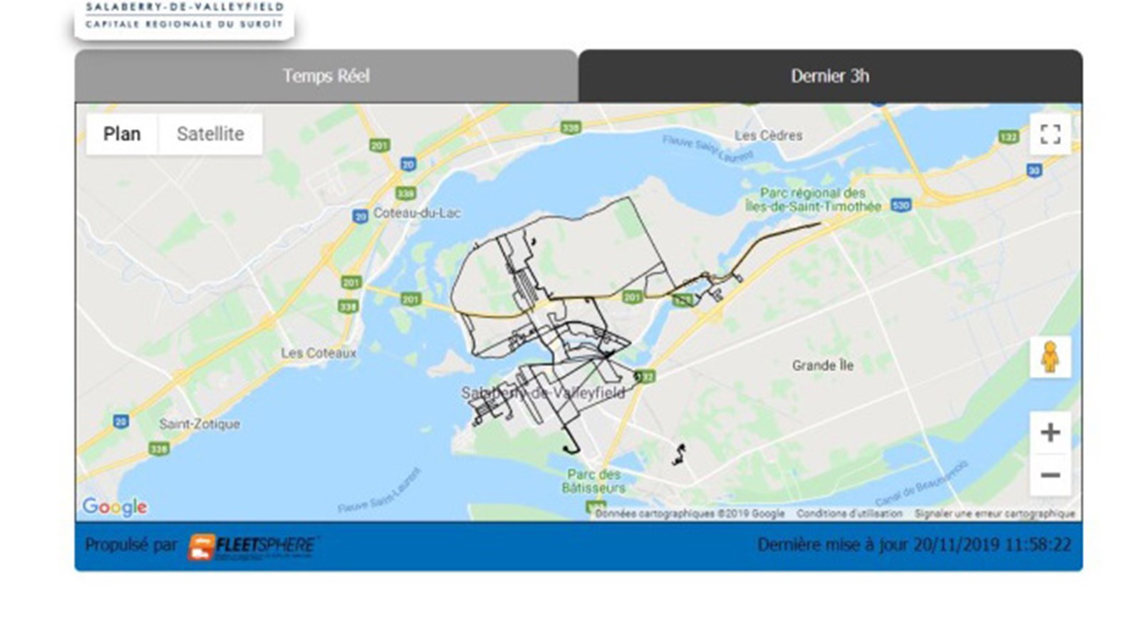 La carte GPS, principale nouveauté du plan de déneigement 2019-2020, permettra de retracer les opérations de déneigement en cours pour les citoyens intéressés. 