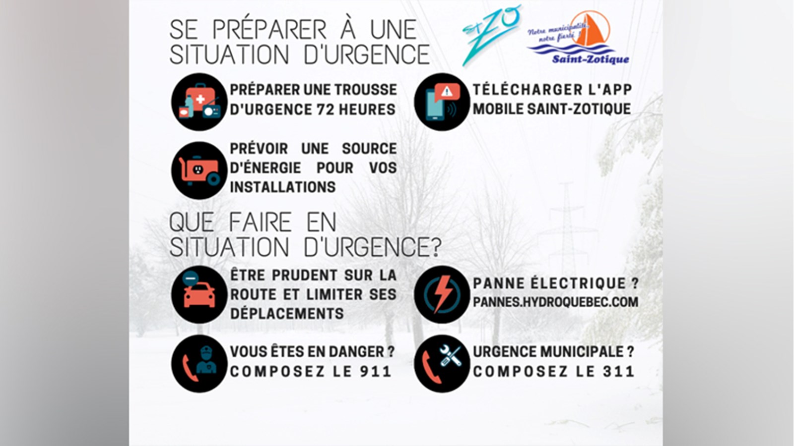 Saint-Zotique: prête à affronter les conditions météorologiques attendues