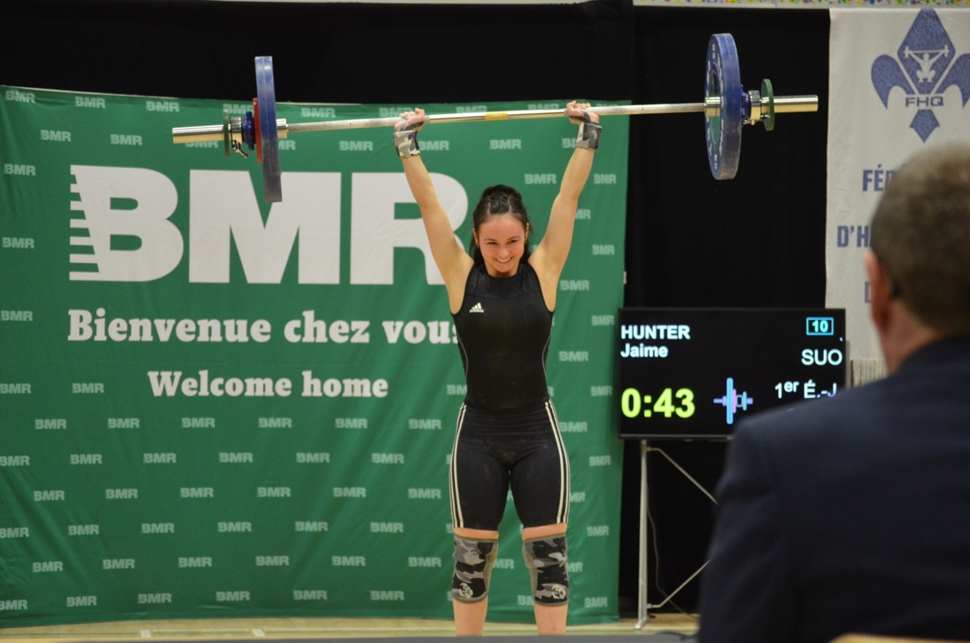 Jaime Hunter a soulevé 56 kilos à l’arraché pour remporter l’or, 71 kilos à l’épaulé-jeté pour l’argent et 127 kilos au total pour l’or lors de la 54e Finale des Jeux du Québec.
