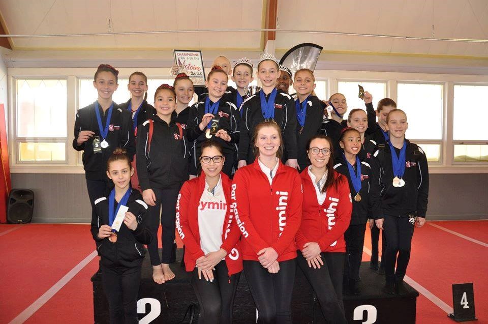 17 athlètes de Gymini raflent tout à Salaberry-De-Valleyfield