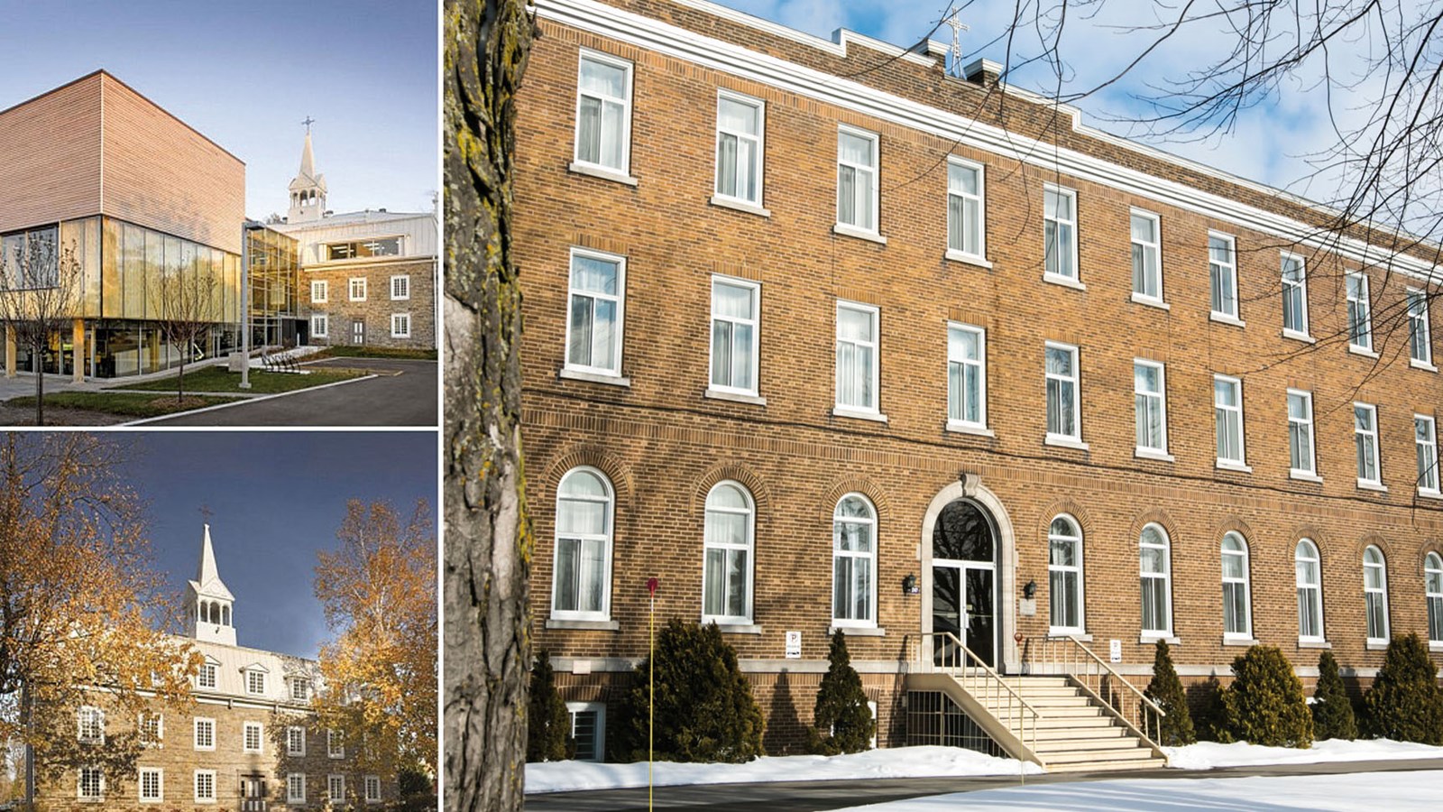 Le premier bâtiment a abrité dans le passé, l’Hôtel de ville de Saint-Timothée avec la fusion municipale et les anciens locaux de la CRÉ Vallée-du-Haut-Saint-Laurent. Le second a accueilli la communauté des Soeurs Dominicaines pendant de nombreuses années.