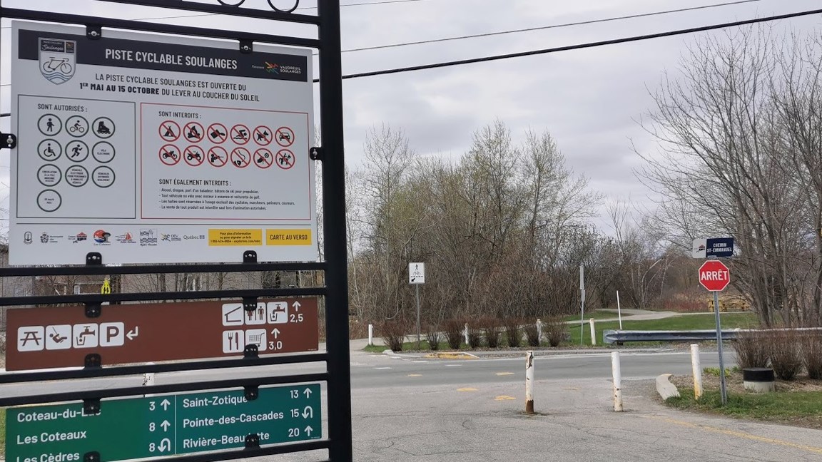 Pour la durée des travaux, la piste cyclable du canal de Soulanges sera fermée entre le chemin St- Emmanuel et la rue Principale à Coteau-du-Lac.