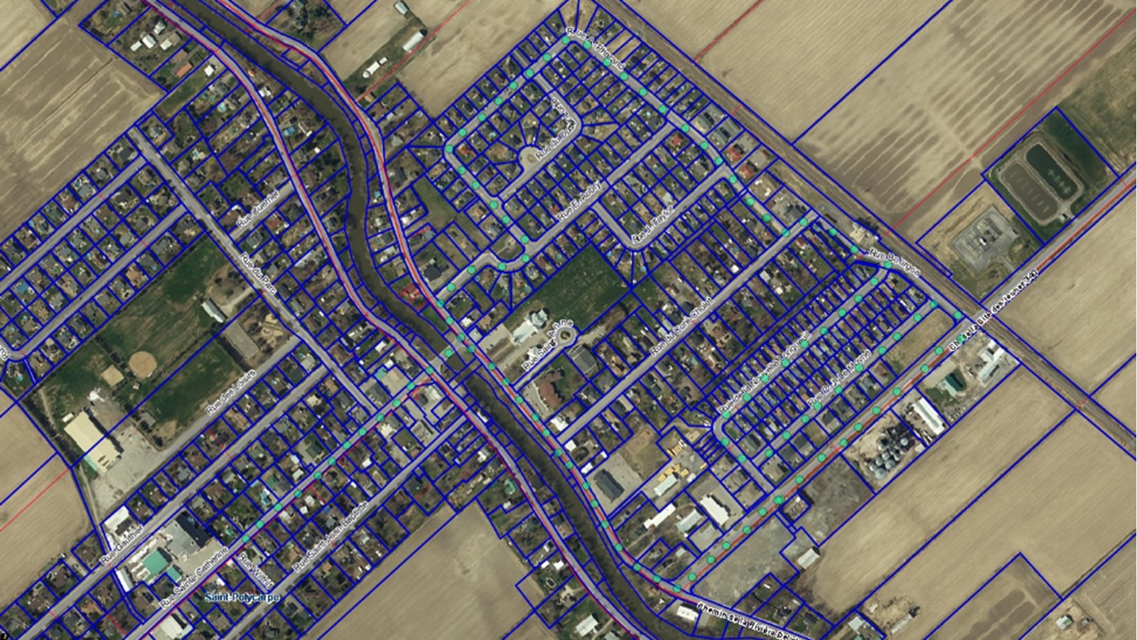 Le parcours de l'animation déambulatoire est identifié sur cette carte par des pointillés. 