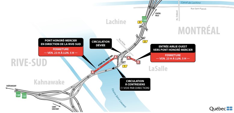 Secteur Pont Honoré-Mercier.