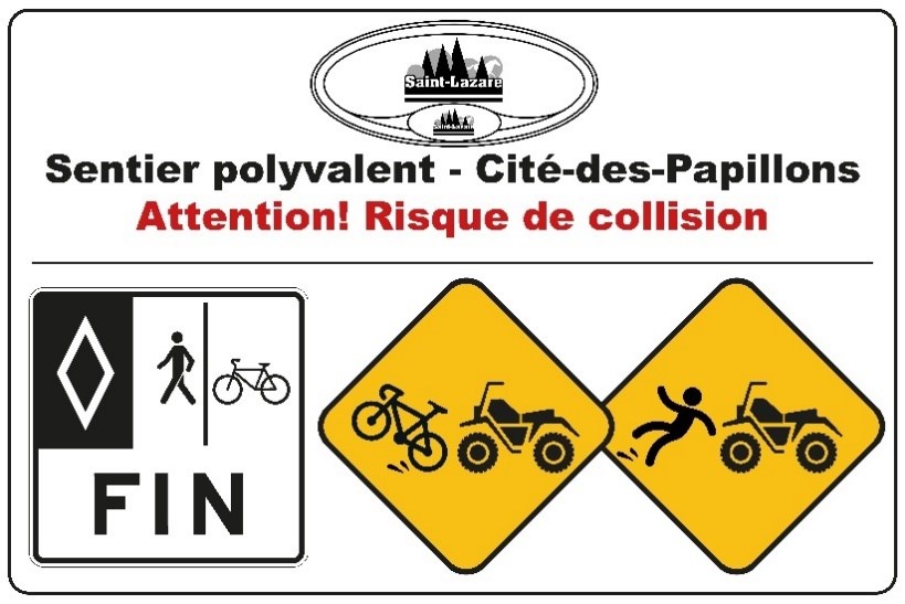 Risque de collisions entre piétons, cyclistes et véhicules tout-terrain à Saint-Lazare