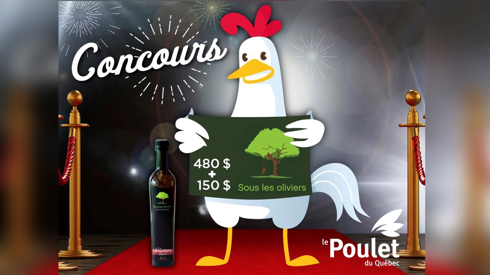 Un concours alléchant signé "Sous les Oliviers" et "Le Poulet du Québec"