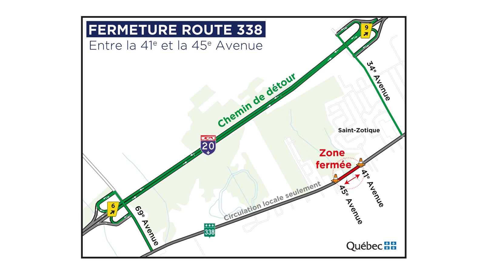 Fermeture complète de la rue Principale à Saint-Zotique