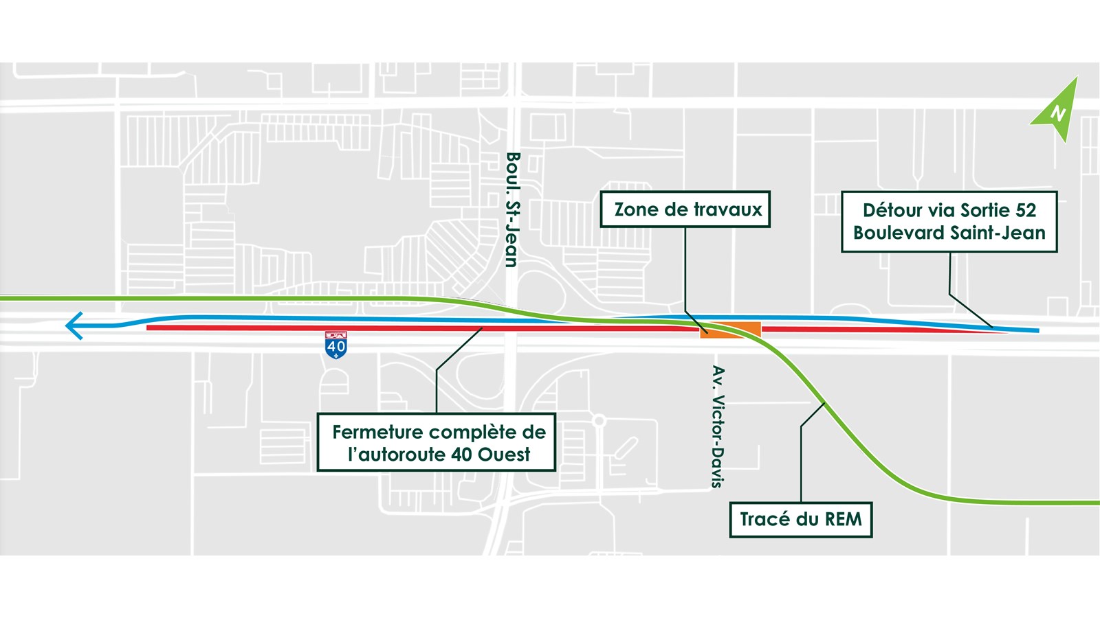 Fermeture de l'autoroute 40 dans l'Ouest-de-l'Île