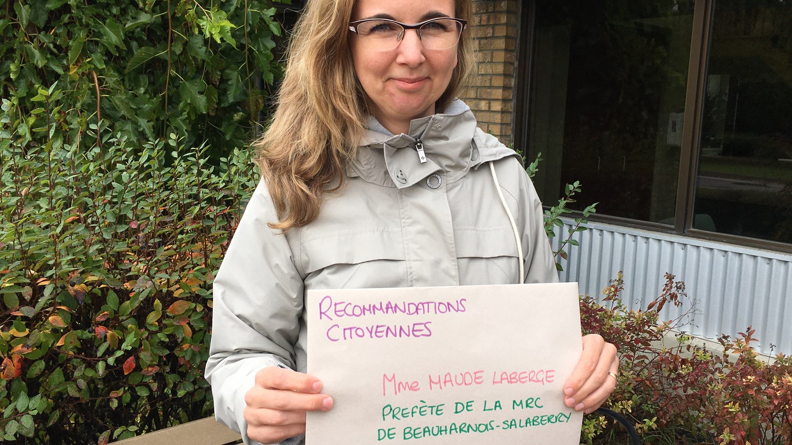 Maude Laberge, mairesse de Sainte-Martine et préfète de la MRC de Beauharnois-Salaberry fait partie des élus qui ont reçu les recommandations citoyennes cette semaine