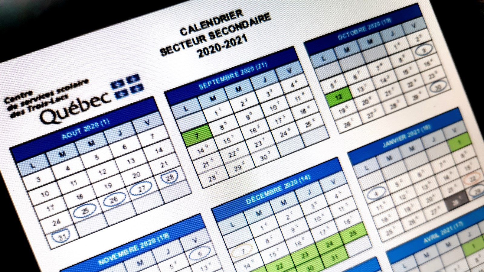 Le Centre de services scolaires des Trois-Lacs revoit son calendrier