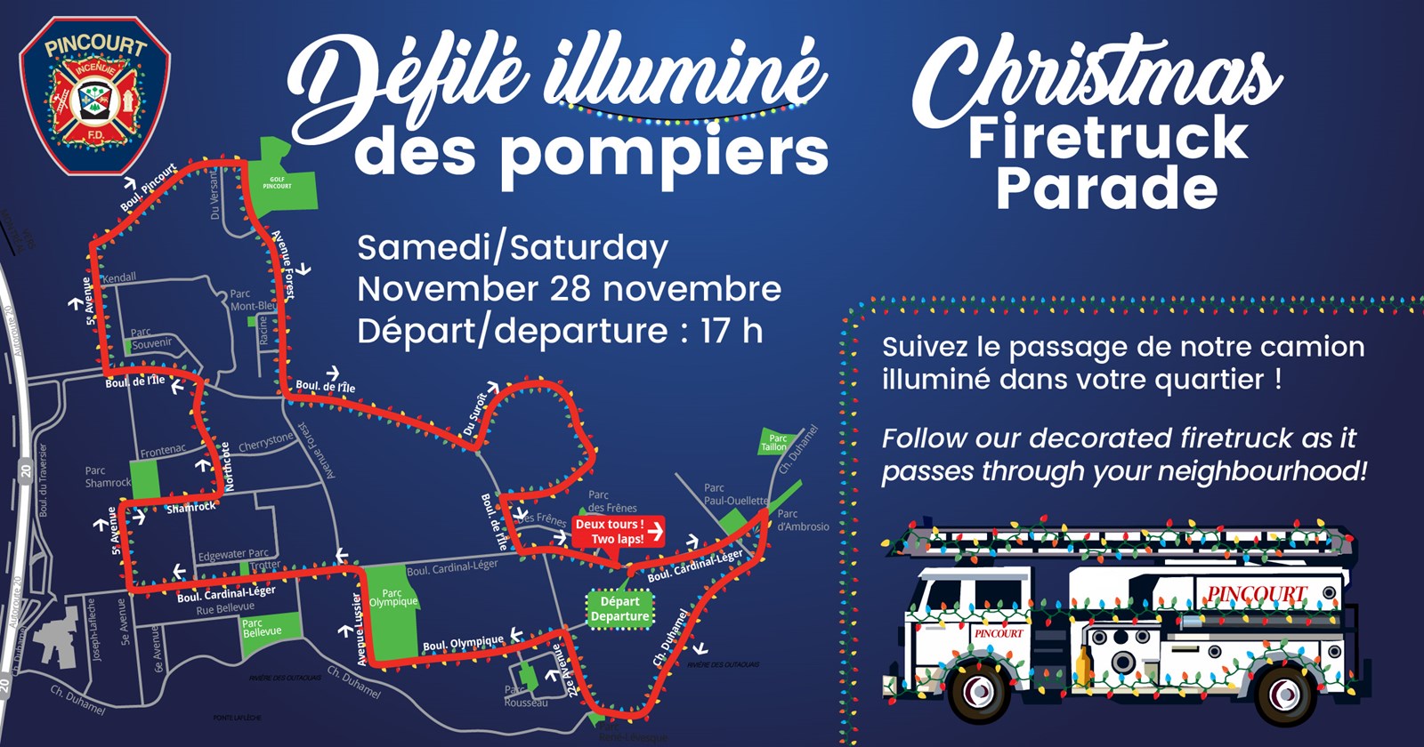Les pompiers de Pincourt défileront dans la ville ce samedi