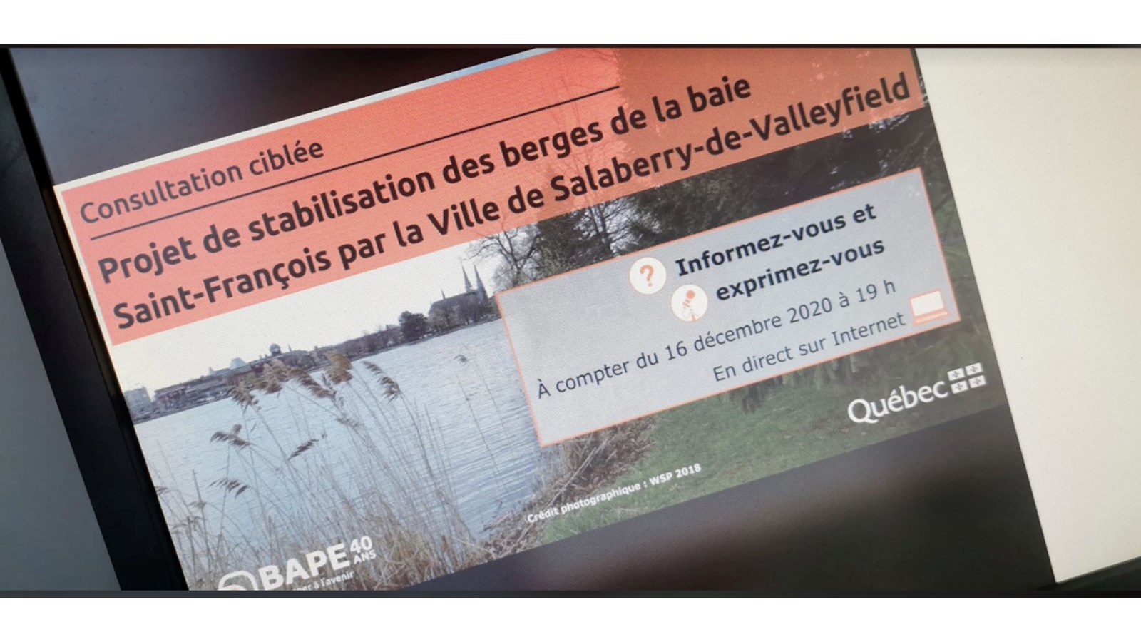BAPE: début de la consultation ciblée pour les citoyens de Salaberry-de-Valleyfield