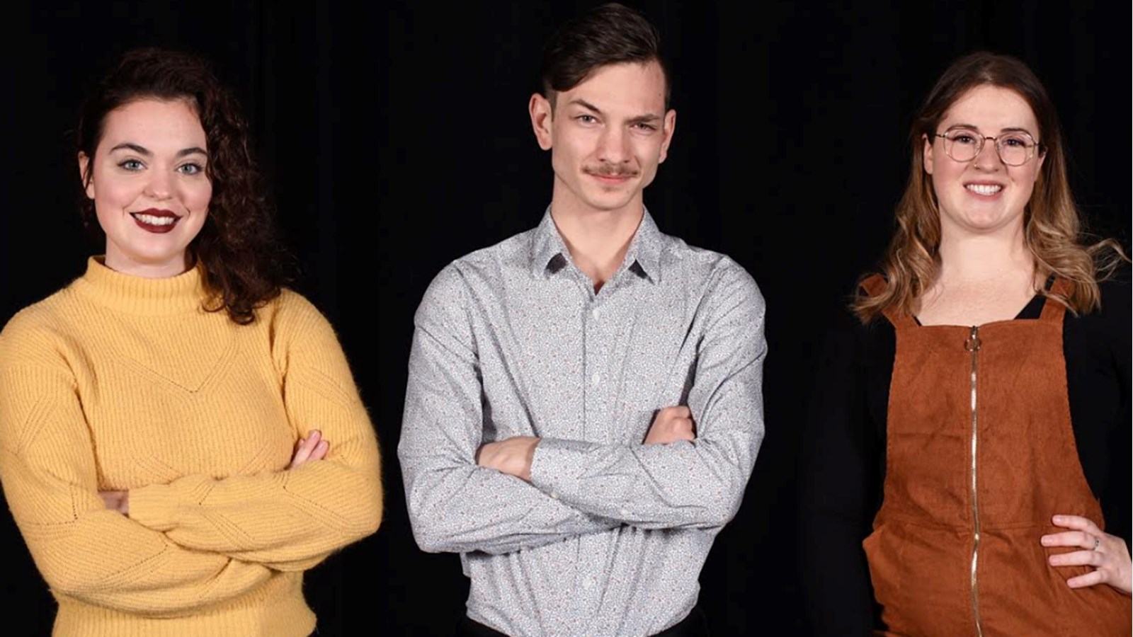 Les animateurs de la finale locale de Cégeps en spectacle sont Raphaëlle Crête, Francis Frigault, Laurie-Anne Charland