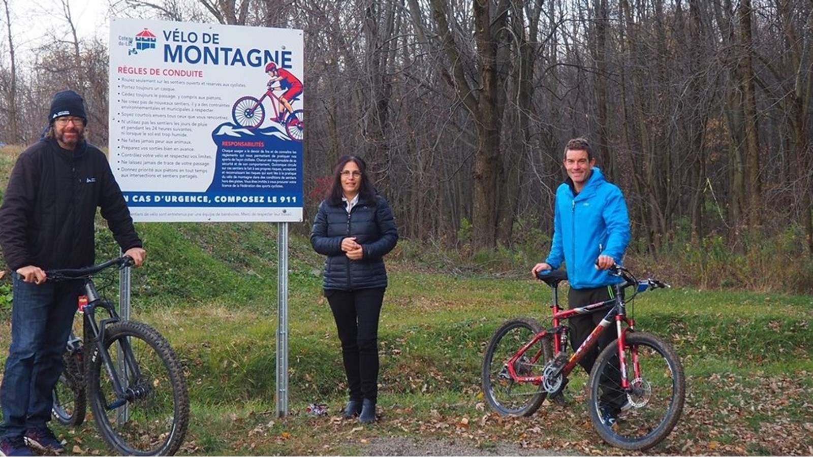 Les amateurs de vélo de montagne et de vélo à roues surdimensionnées (fatbike) demeurant dans la région du Suroît apprenaient qu'ils pourraient désormais pratiquer ce loisir dans un sentier de 1.8 km dédiés à la pratique de ces disciplines
